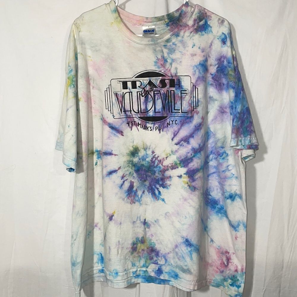 Home made tie-dye Trash and Vaudeville T shirt